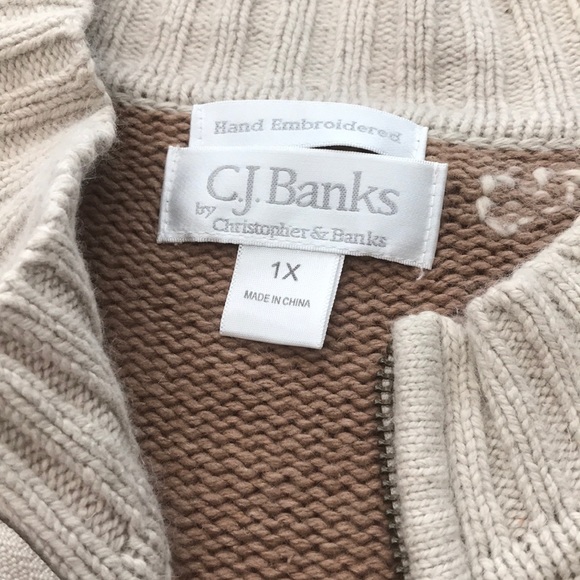 CJ Banks Hand Embroidered Sweater - Picture 2 of 2
